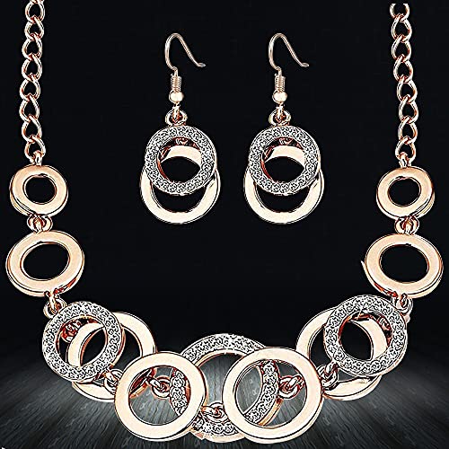 Crystal Necklace Set with Earrings for Women